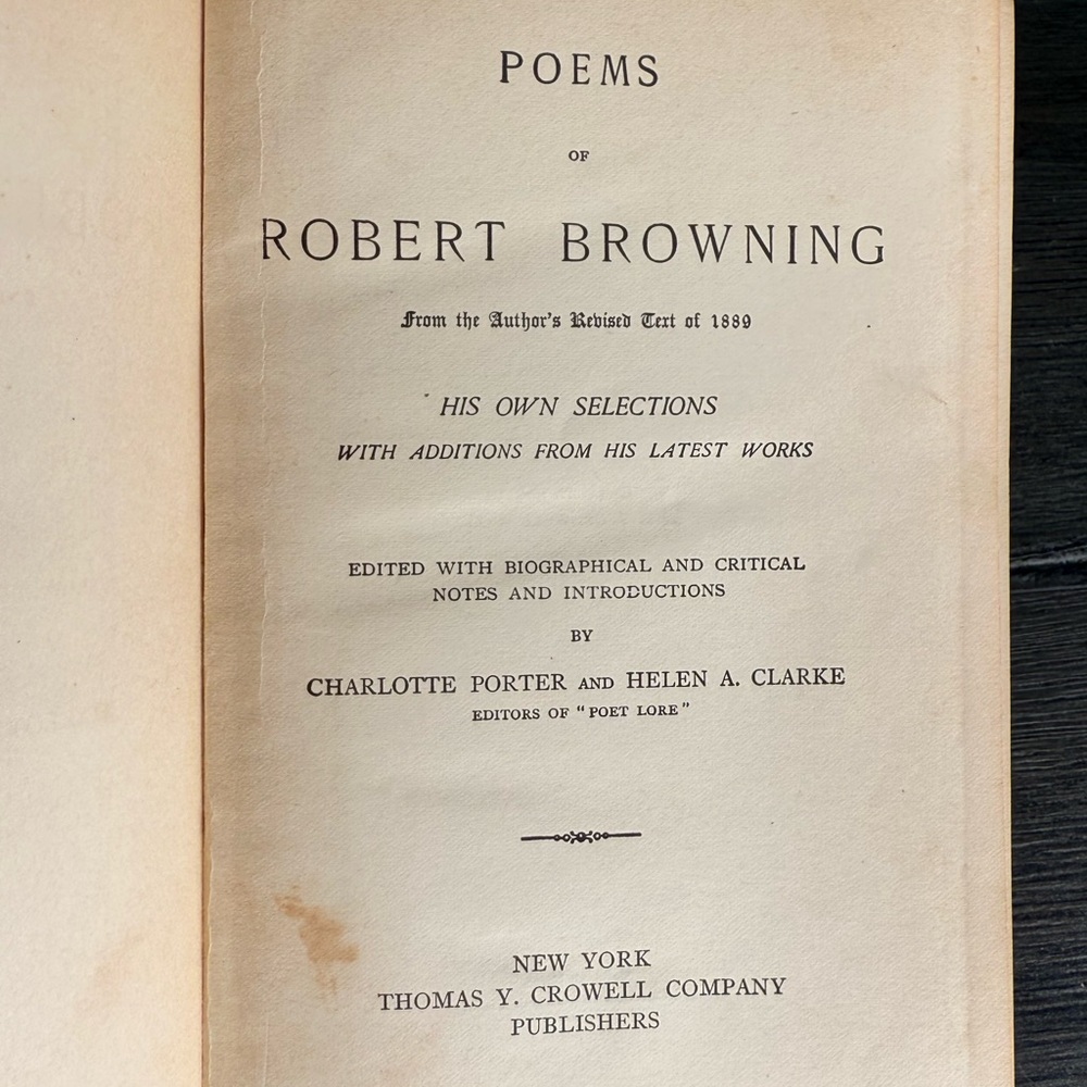 Antique Poems of Robert Browning | Revised 1889 Edition
